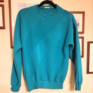 Vintage Retro Green crewneck sweatshirt Medium/Large zig zag
